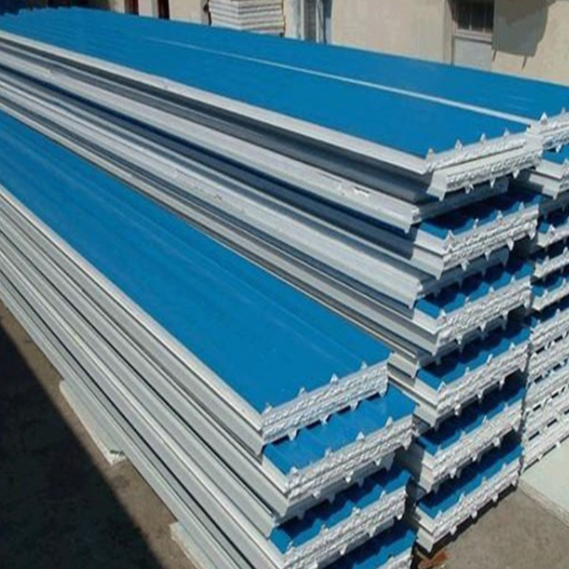 Villa Water Resistant Colored Steel Plate Rock Wool Tile Heat Insulation Tile Sandwich Board for Eco-Friendly Buildings