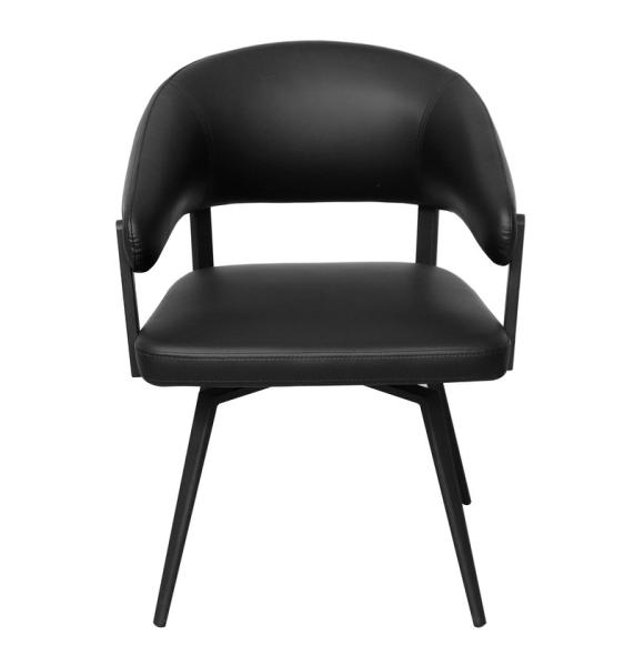 Buy cheap Sleek Design Black Swivel Dining Chairs Easy Cleaning for Dining Room Seating from wholesalers