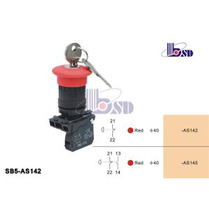Waterproof IP65 Red Key Selector Switch LEC60947-5-1 Standard SB5-AS142
