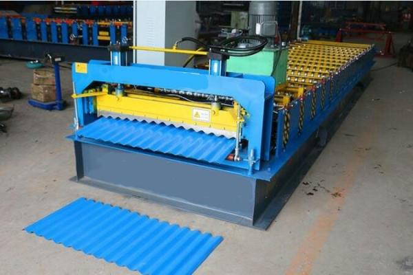 Steel / Aluminum Coil Corrugated Roll Forming Machine , Metal Roofing Sheet