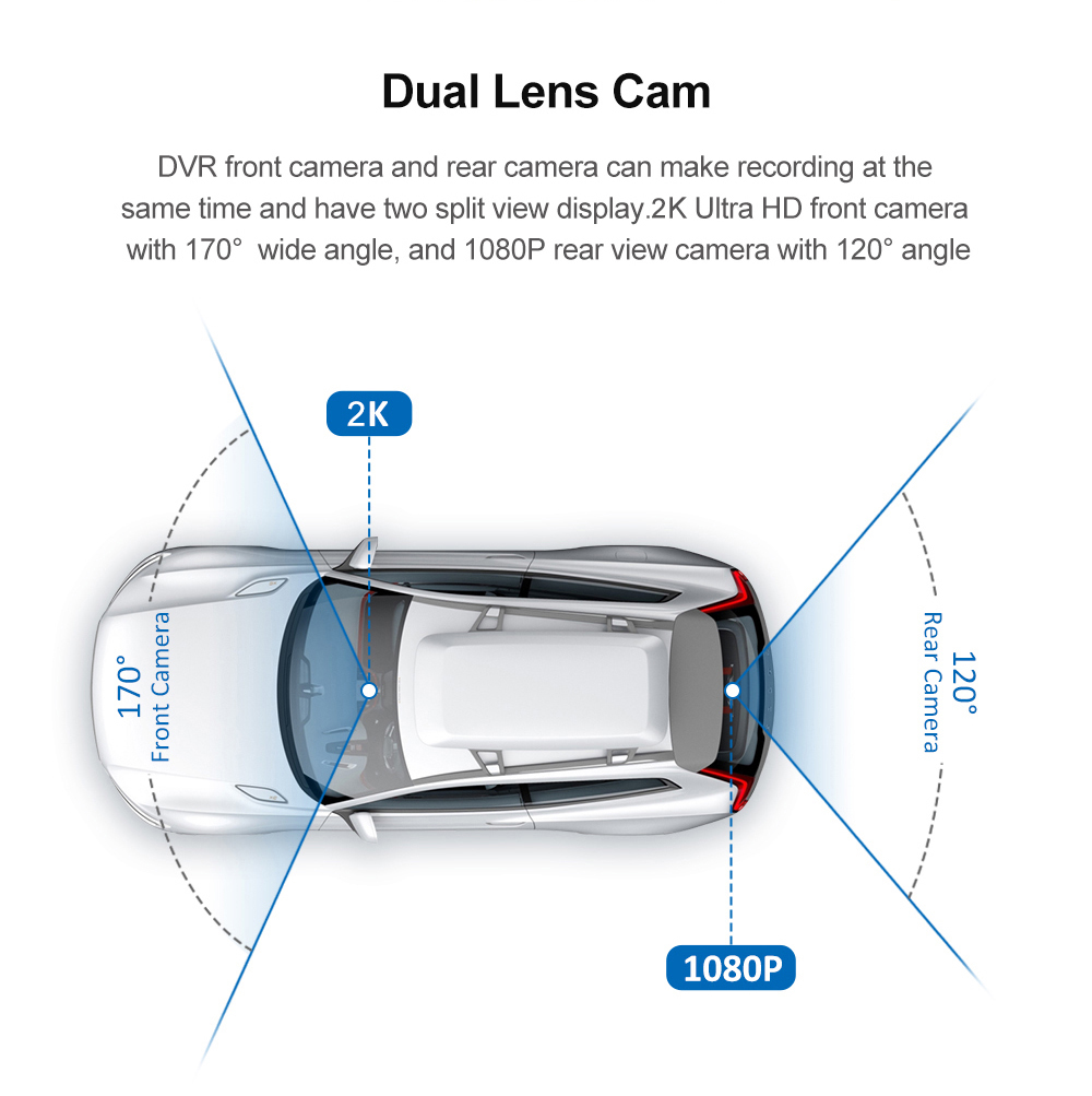11.26 12 Inch 2.5K 4G FHD 1080P Dash Cam Front Smart Car DVR