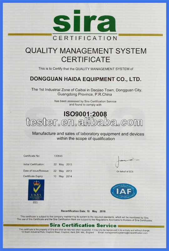 Haida ISO Certificate -2013