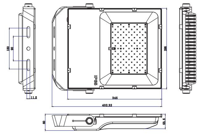 IP65 External Led Flood Lights , High Lumen Outdoor Led Flood Light Black Housing Color
