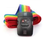 Black 3 Dial TSA Lockable Luggage Strap With Lock PC Material Logo Printed