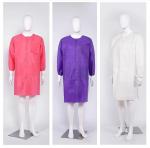 Disposable Lab Coat with Velcro Long Sleeve Elastic Wrists Without Pockets Shirt