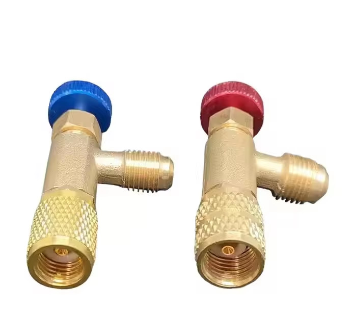 R410A R22 Liquid Safety Adapter Flow Control Ball Valve Refrigerant Charging Valve for Air Conditioner
