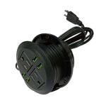 American round desktop four USB charger US standard thread furniture four USB