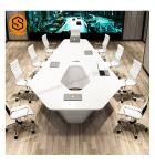 Solid Surface White Conference Room Table With Inconspicuous Joins