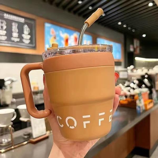 Buy cheap Double Wall Stainless Steel Tumbler with Handle and Straw Lids 16 Oz Vacuum Travel Coffee Mug from wholesalers