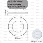 Super Flat CCT and Dimmable Round LED Furniture Cabinet Lamp Magnet Cover CE