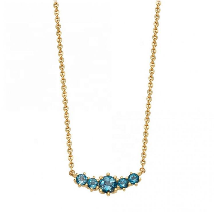 Gold Plated 925 Sterling Silver Ruby Gemstone Necklace With Cable Chain