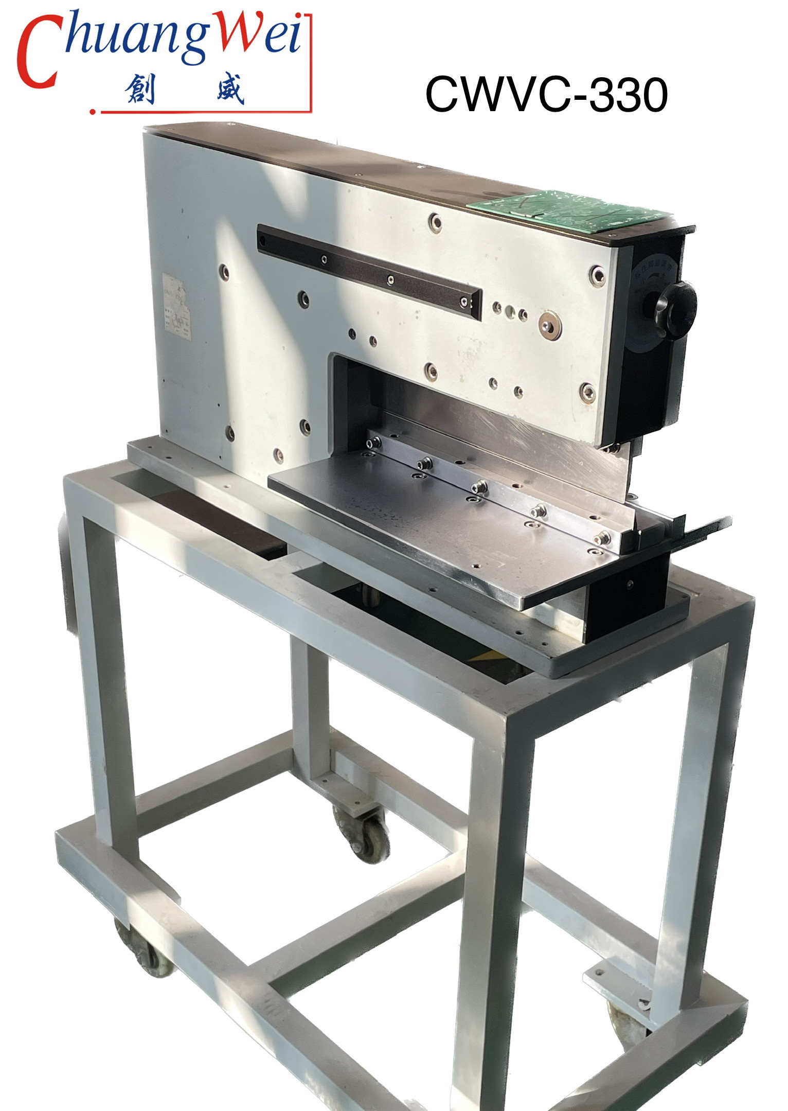 Pneumatic Electric Pcb Depaneling Machine, Motorized Linear Blade Pcb Depanelizer, CWVC-2L