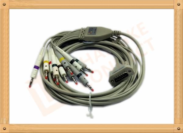Buy cheap 4.0 One Piece ECG Monitor Cable , Ecg Lead Cable 10 Lead Wires TPU Gray With Defibrillation from wholesalers