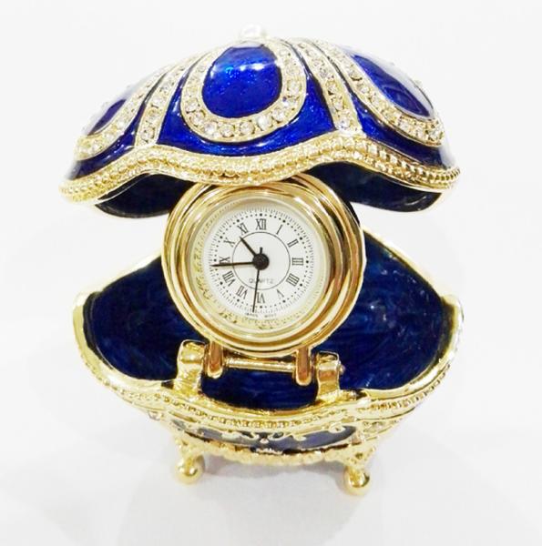Buy cheap Handicraft faberge egg metal jewelry box Faberge Egg Trinket Jewelry Box with a Pearl Estee Egg Jewelry trinket box from wholesalers