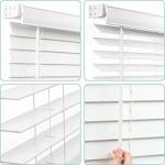 French Window Faux Wooden Venetian Blinds Roman Roller Shades Fade Resistance
