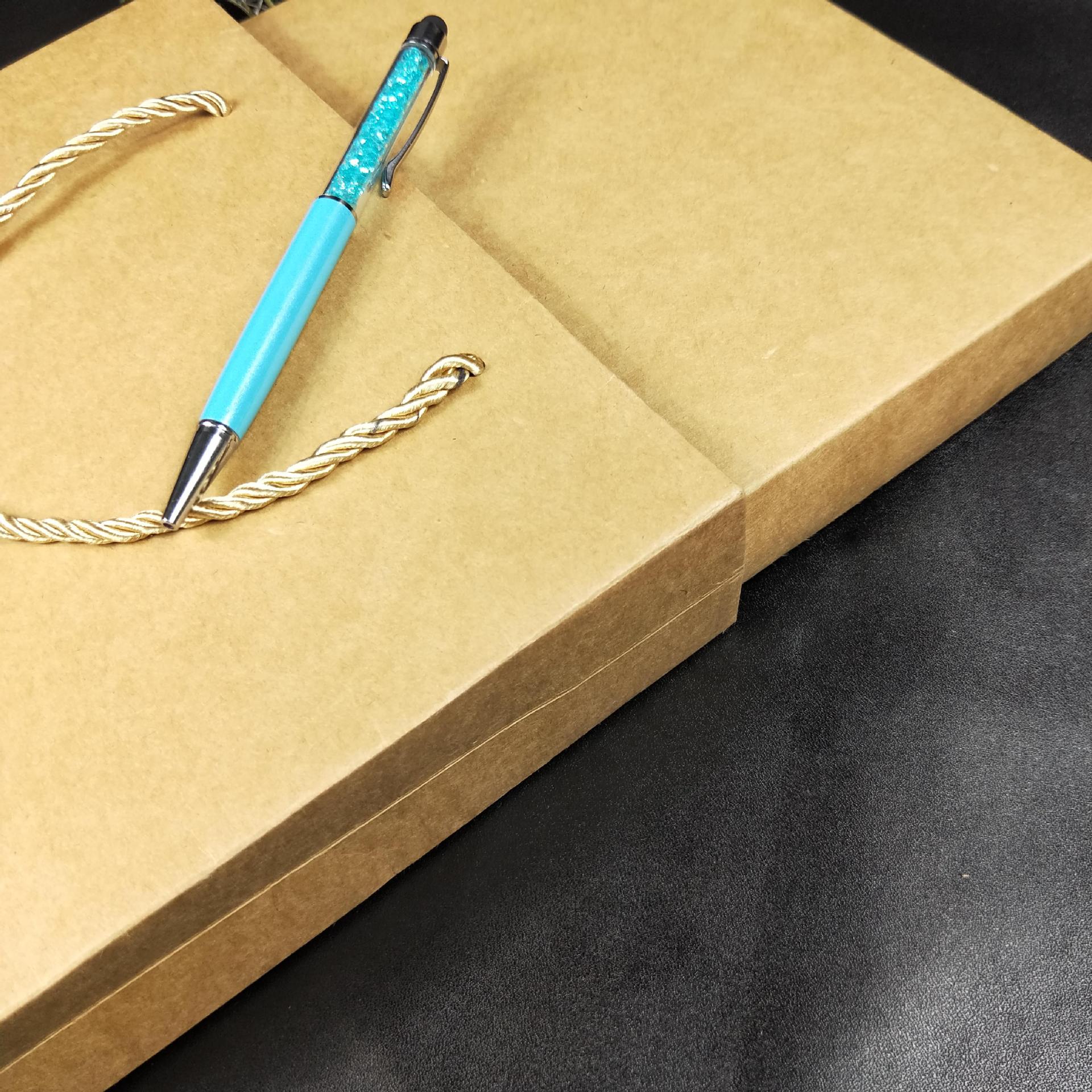Leather Cover Material Folded Leaflet Binding Custom A5 PU Cover Note Book with Gift Box