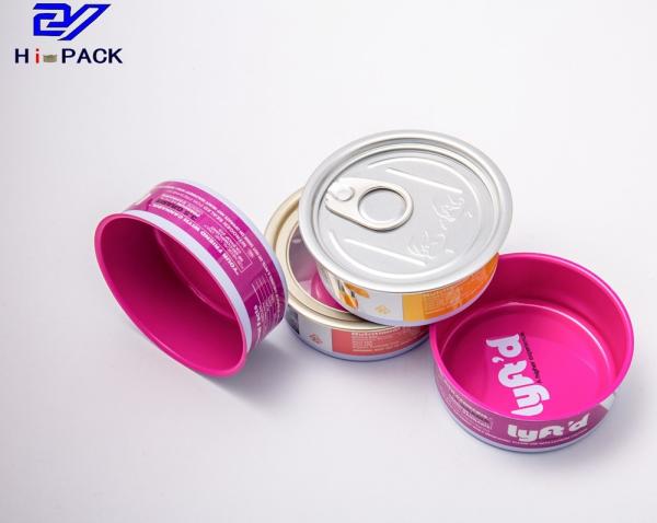 Buy cheap Rose Red Dogs Eat Tuna Can 80ml Small Round Metal Tins With Lids from wholesalers