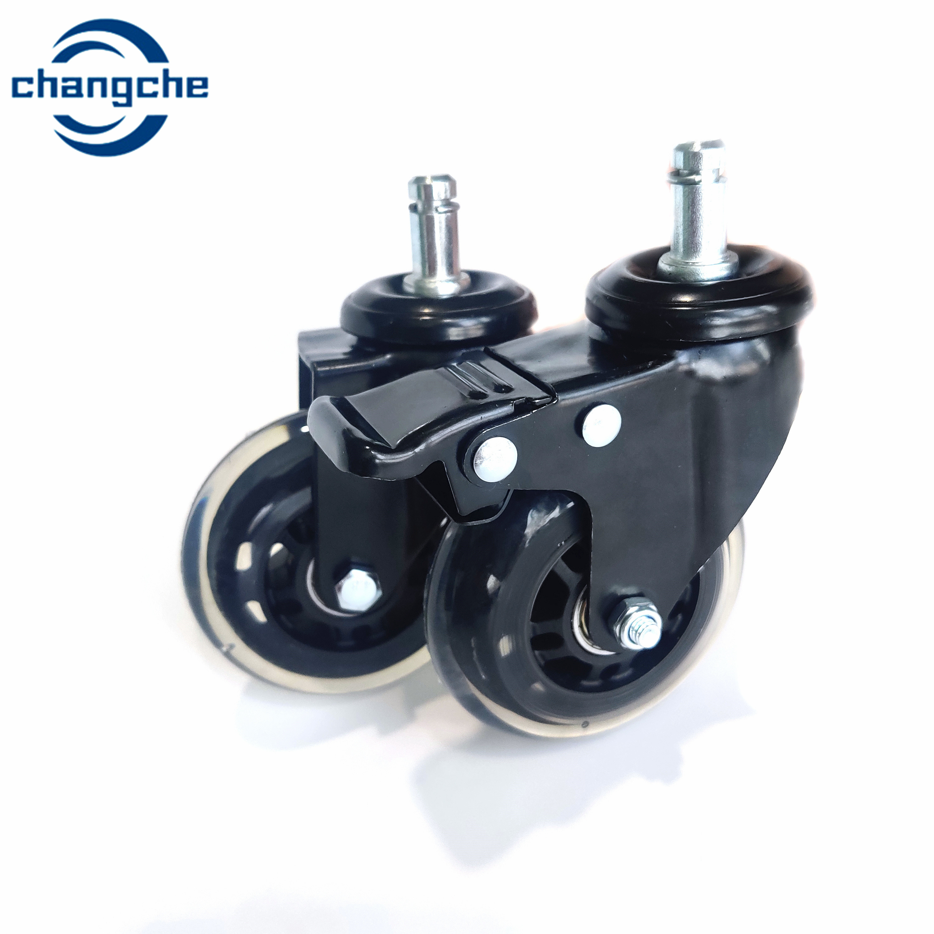 25mm Wheel Width Black Swivel Castor Wheels For 50kg Load Capacity