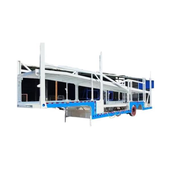 Buy cheap 6/8 Bit Cars Hauler Semi Trailer for Euro Style Double Deck Hydraulic Lifting Truck from wholesalers