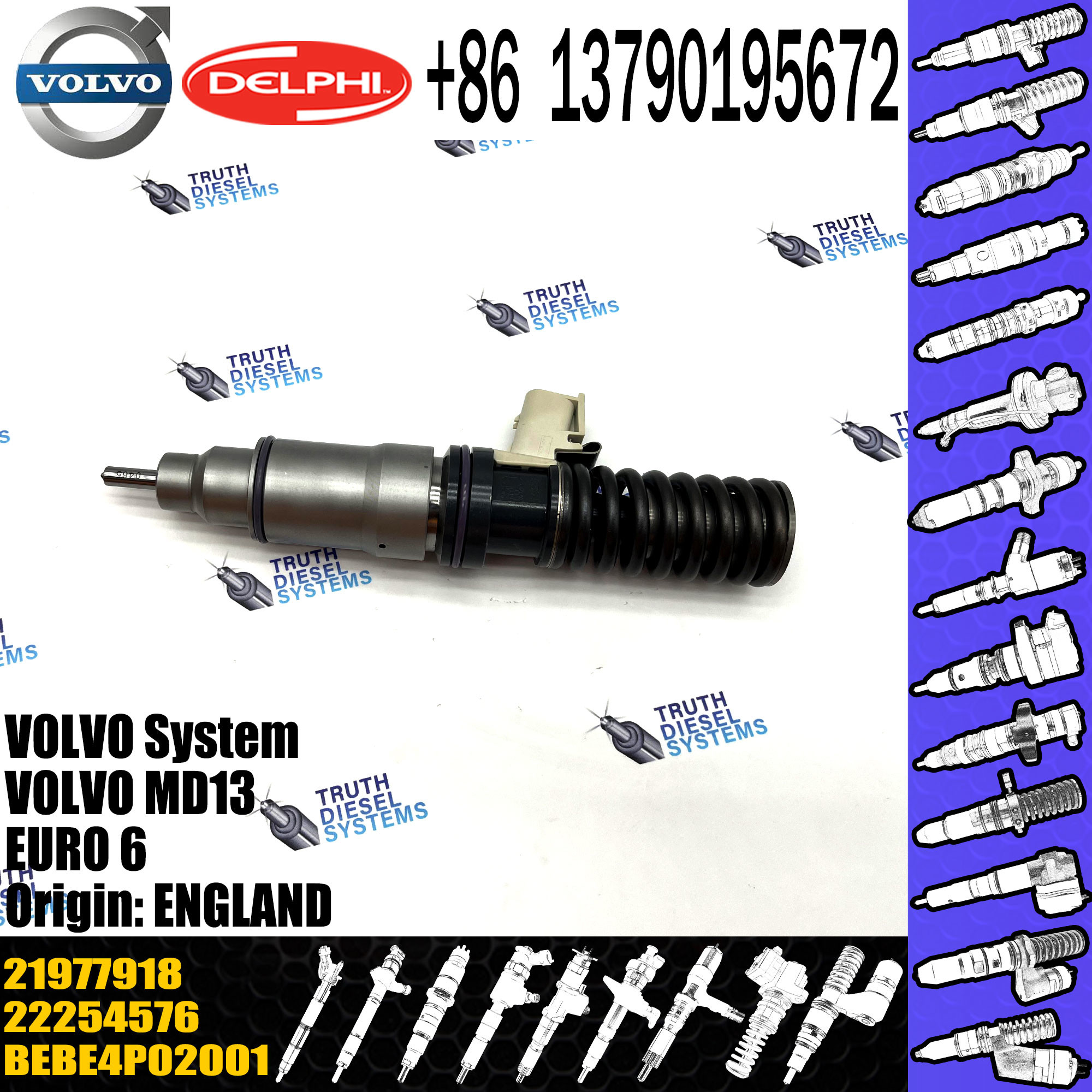 New Diesel Fuel Injector 21977918 BEBE4P02001 For VOL 21977918 22089886 21914027