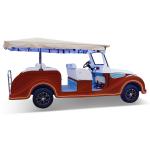 Gray Classic Car 8 Seats Electric Tourist Car Sightseeing Bus Three Rows Of