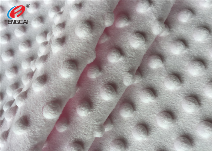 100% Polyester Pink Minky Plush Dot Fabric Super Soft Anti Pilling Material