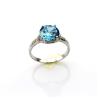 Buy cheap Fashion Sterling Silver with Round 9mm Created Tanzanite and CZ Diamonds Ring (F61) from wholesalers