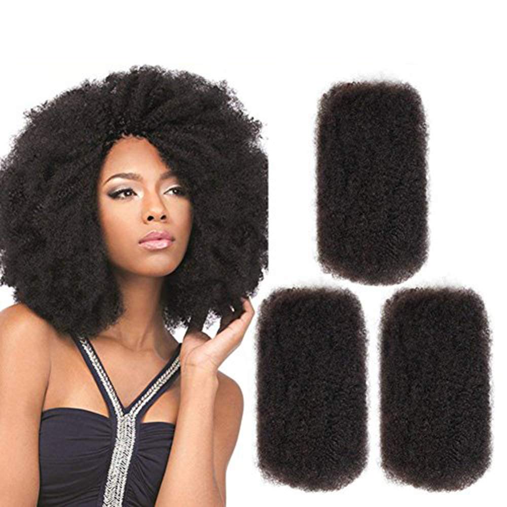 100% Cuticle Aligned Kinky Curly Human Hair For Braiding Chemical Processing Dyed
