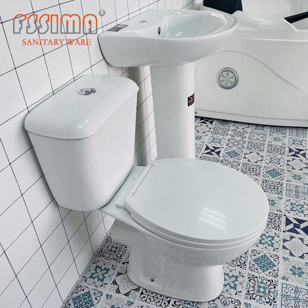 Buy cheap French European Style Water Saving Sanitary Ware Two Piece Toilet With Basin from wholesalers