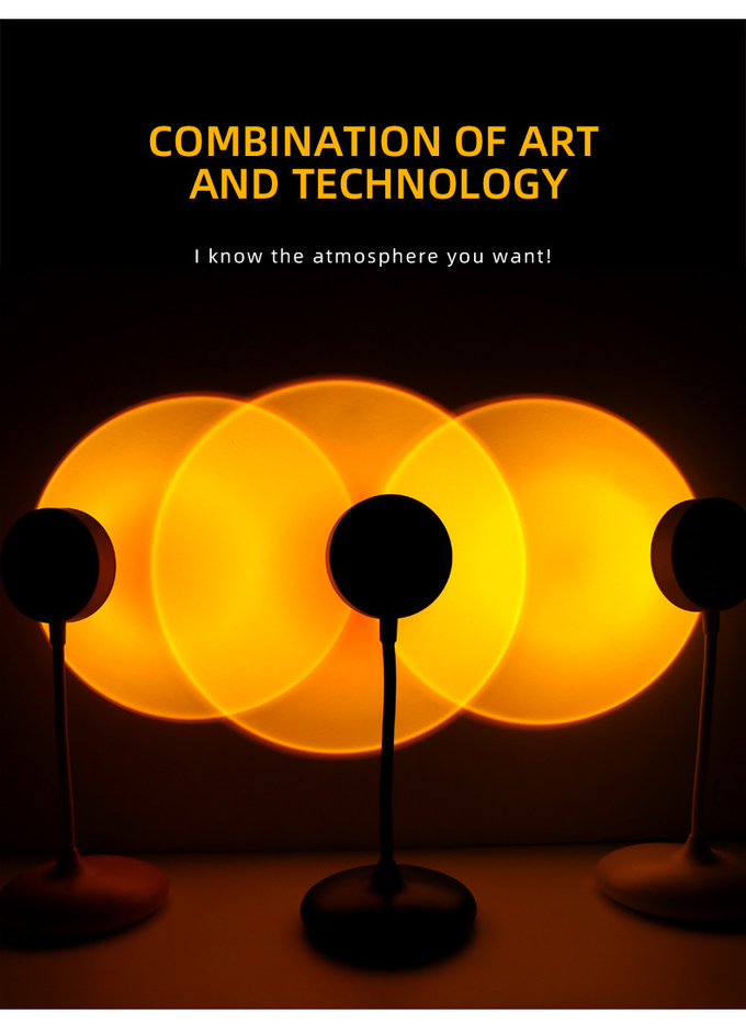Indoor Sunset Projection LED Light Atmosphere USB Energy Saving