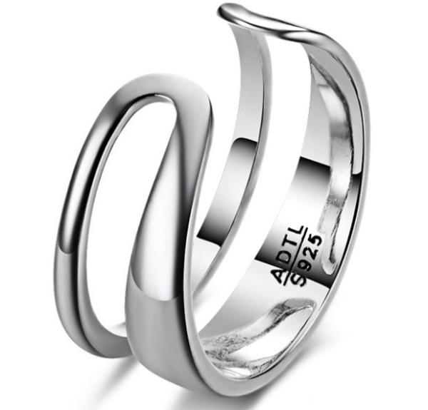 Buy cheap European style fashion exaggerated ring opening upscale Thai Silver jewelry unisex from wholesalers