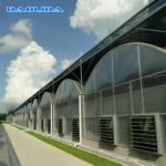Agricultural Flowers Shading Multi Span Hot Dipped Galvanized Polycarbonate