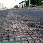 50KN 100KN Fiberglass Biaxial Geotextile Geogrid With Bitumen Coating