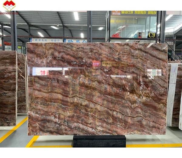 Buy cheap Table Countertop Red Spider Marble Book Match Translucent Blood-Orange Onyx for Villa from wholesalers