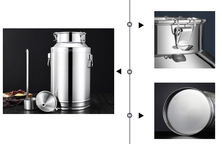 Thickened 20L Sealed Stainless Steel Milk Can Food Grade SUS304 Milk Storage