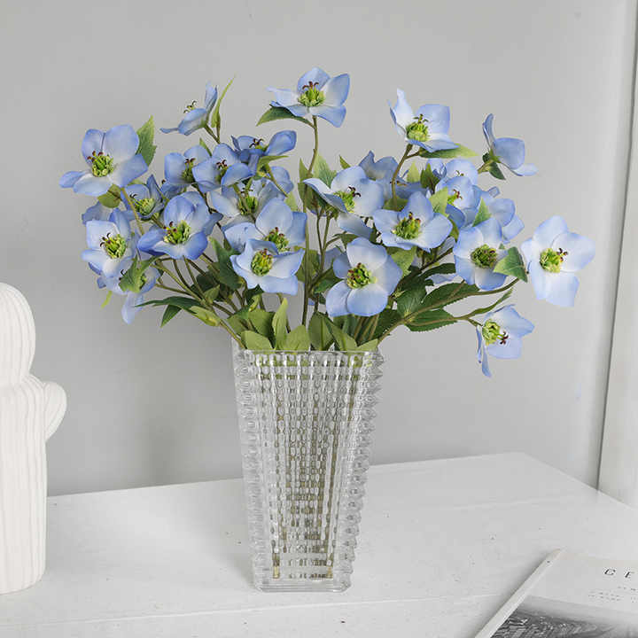 YOPIN-3678 Wholesale 5 Heads Dodder Flower Artificial Hellebore Flower for Home Decoration
