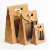 Buy cheap Bow - Knot Die Cut Handle Kraft Packaging Bags With Opening Window Brown Stand Up Pouch from wholesalers