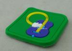 Soft PVC Awards 2D PVC Coaster Fridge Magnet , Green Plastic 3D Keychain
