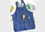 Skin Friendly Kitchen Cooking Apron , Breathable Washable Denim Chef Apron