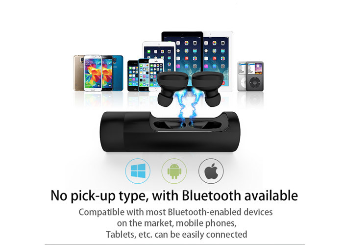 New Design Black Color True Wireless Stereo Earbuds Hi-Fi Stereo Tube Charing Box