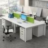 Buy cheap White Modular Cubicle Office Table Desk Workstation For 4 People from wholesalers