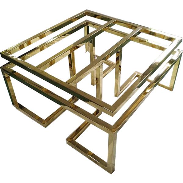 Buy cheap Golden Chrome Plating Metal Coffee Table Frame Wire Drawing And Polished from wholesalers