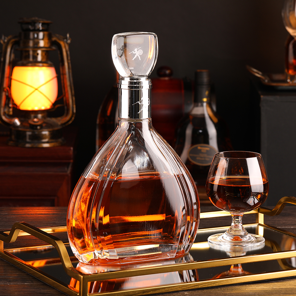 Transparent Round Empty Flint Glass Liquor Wine Whisky Vodka 50ml Capacity for Beverage