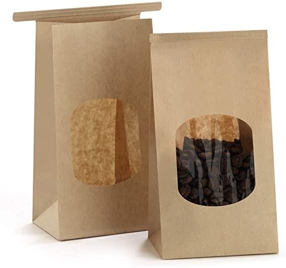Buy cheap Kraft Reusable FSC Paper Bags With Clear Window from wholesalers