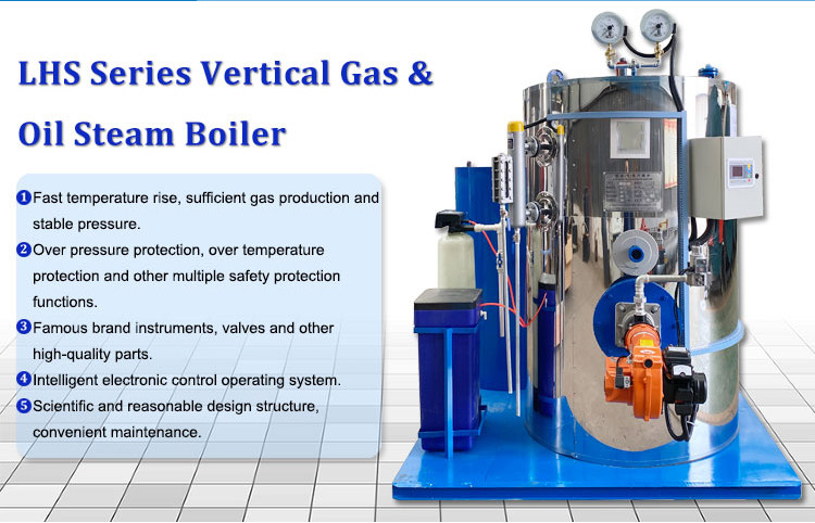 500kg/H Small LPG Gas Diesel Dual Fuel Oil Fired Steam Boiler Price For Food Mill Factory