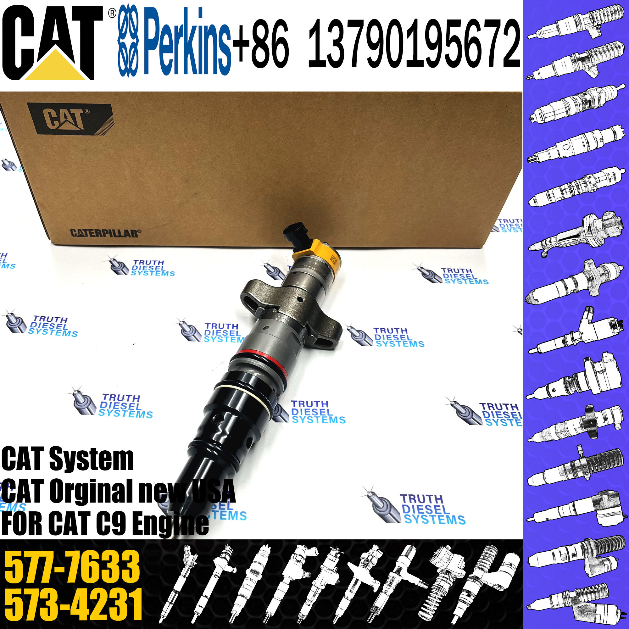 Common Rail Injectors for Caterpillar CAT C9 557-7637 20R-8968 10R-4764 20R-1917 577-7633