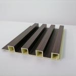Interior Decoration Classic WPC Fluted Wall Board Coating Black Wood Grain