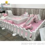 Neutral Color Soft Play Equipement Soft Play Ball Pit With Slide Outdoor Pink