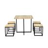Buy cheap Wood And Steel Rectangular Dinning Table And Chair Set 4 Seater Furniture from wholesalers