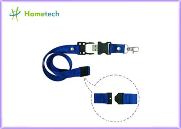 Buy cheap 8gb / 16gb Blue Lanyard USB Flash Drives High Capacity for the teaching staff or student of a school from wholesalers